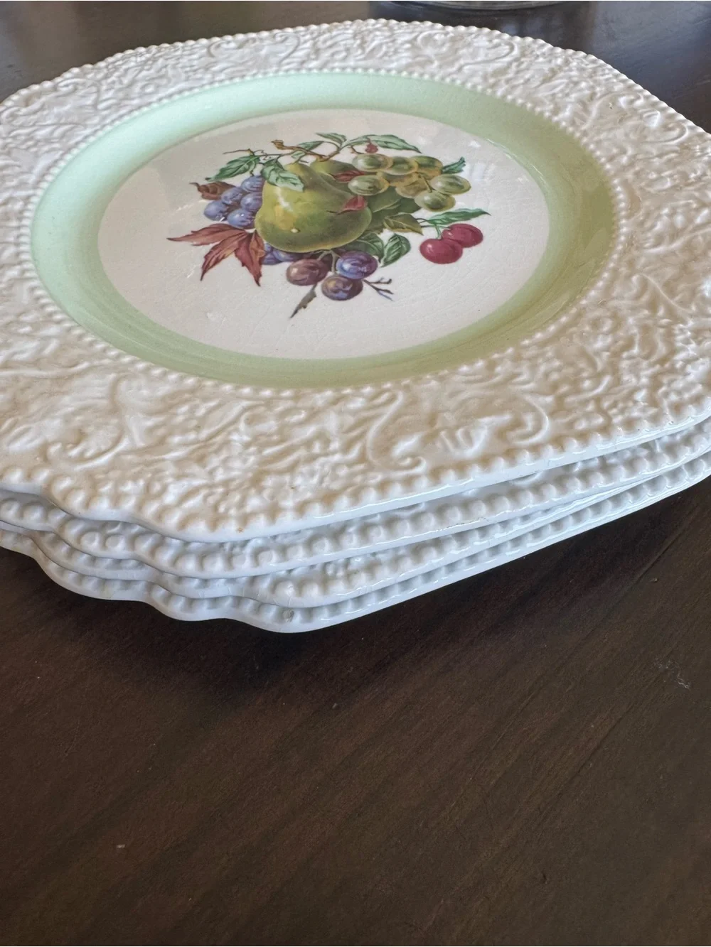 Set of Four 🍇🍓🍒 8” Vintage Cuthbertson Plates